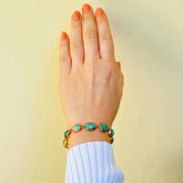 Igor Silver 925 Gold Plated Emerald Bracelet