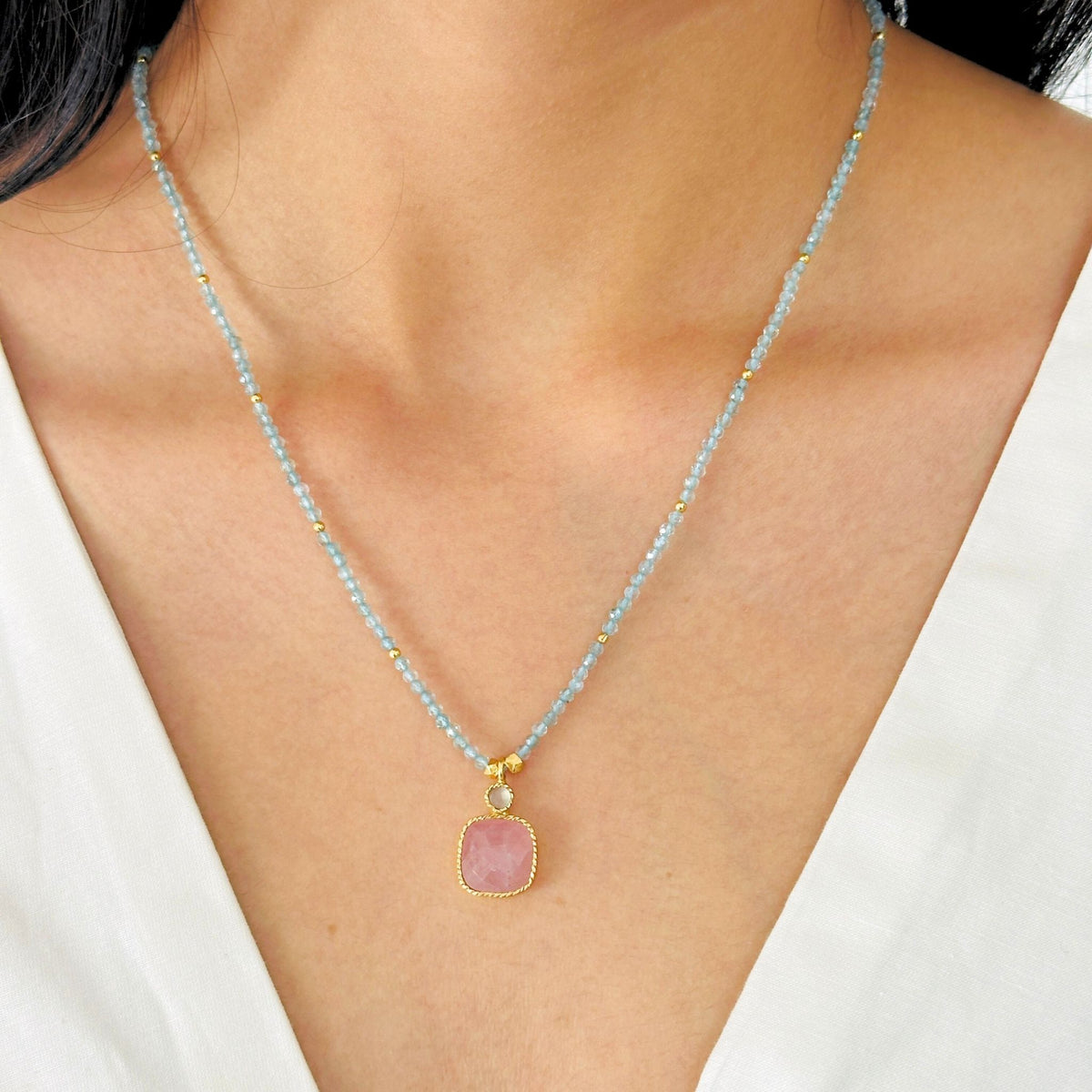 Shriyle Colorstone Gold Plated Silver 925 Necklace