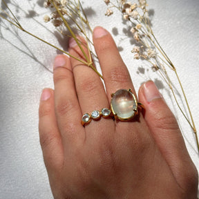 Aeris Aquamarine 18K Gold Plated Silver 925 Ring