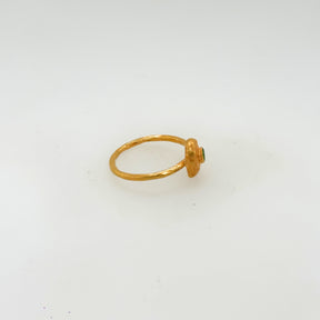 Zuree Peridot Gold Plated Silver 925 Ring