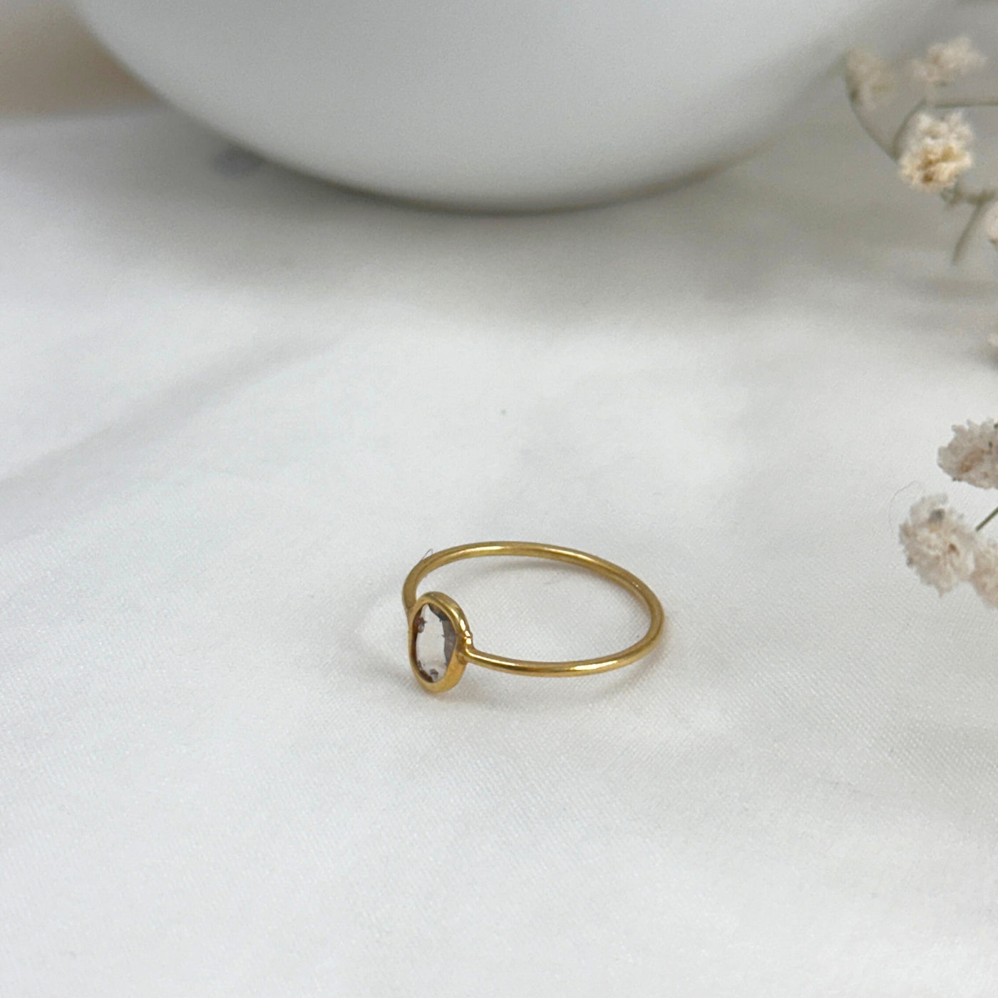 Serelle Diamond Polki Gold Plated Silver 925 Ring