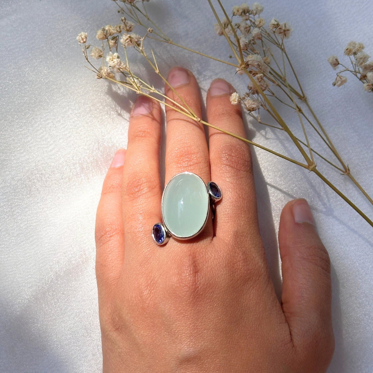 Tanzanite & Aquamarine Silver 925 Ring