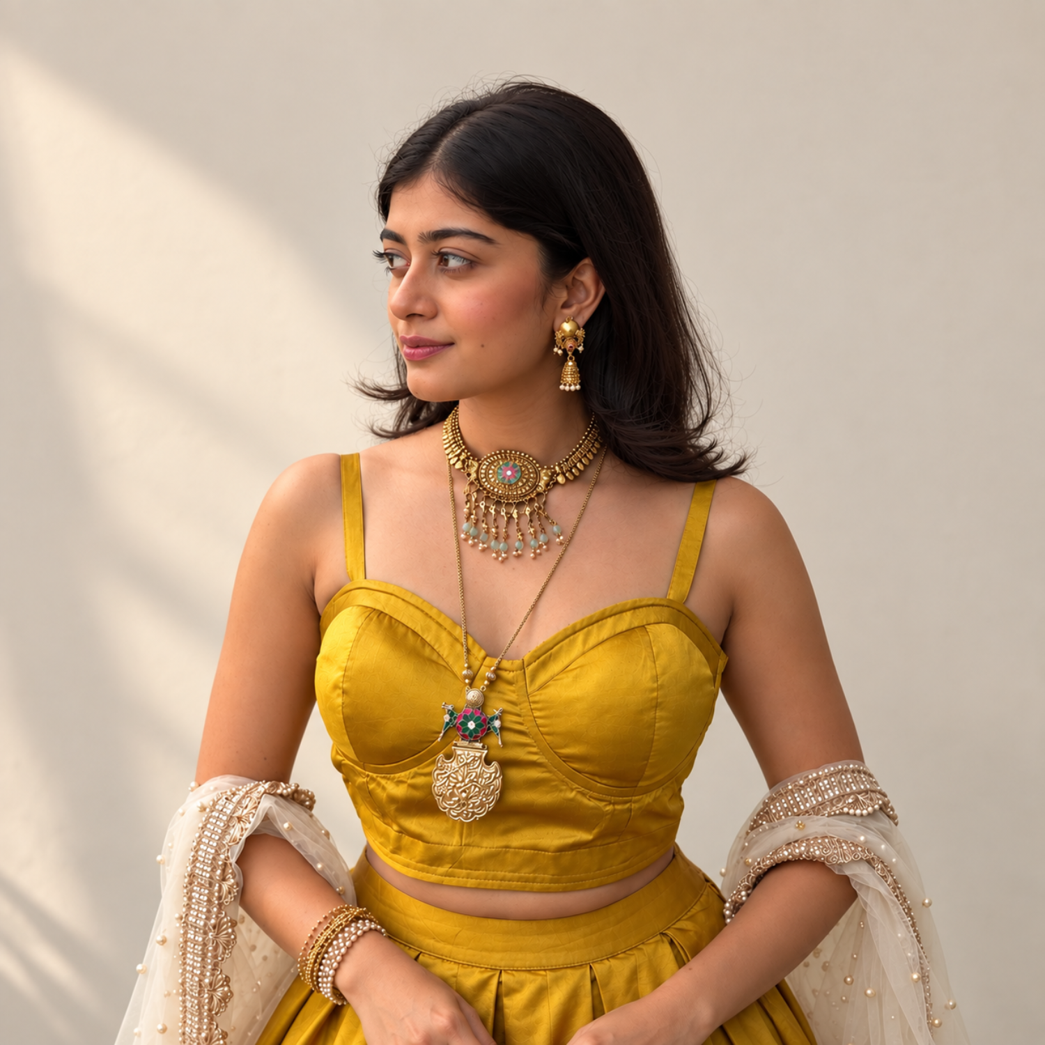 Avarna Gold Plated Silver 925 Choker Necklace