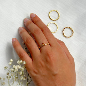 Sunrise Gold Plated Silver 925 Ring Stack