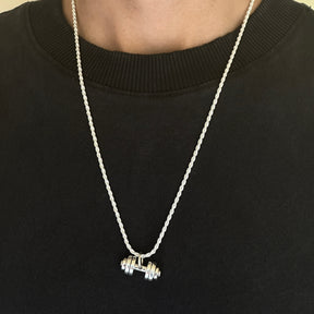 Dumbbell Silver 925 Men's Pendant