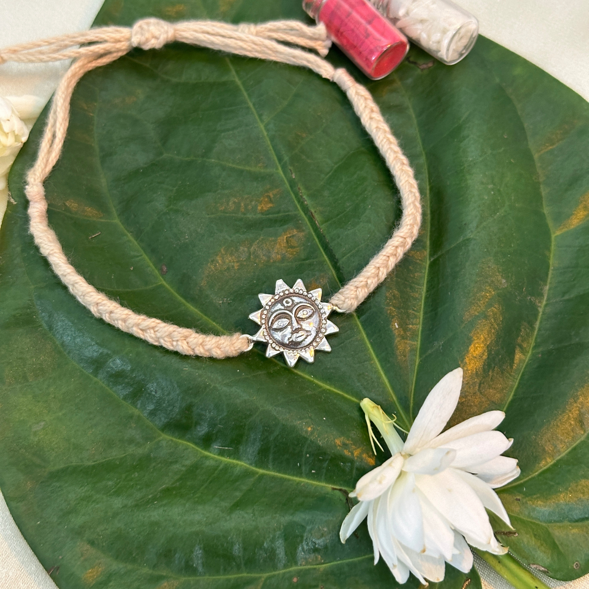 Sun Charm Silver 925 Bracelet Rakhi