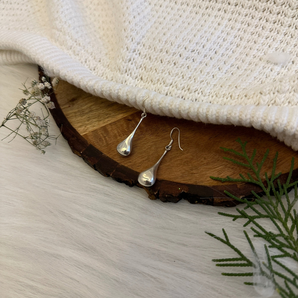Silver Drop Danglers