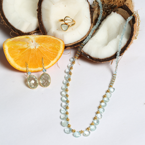 Cyril Aquamarine 18K Gold Plated Silver 925 Necklace
