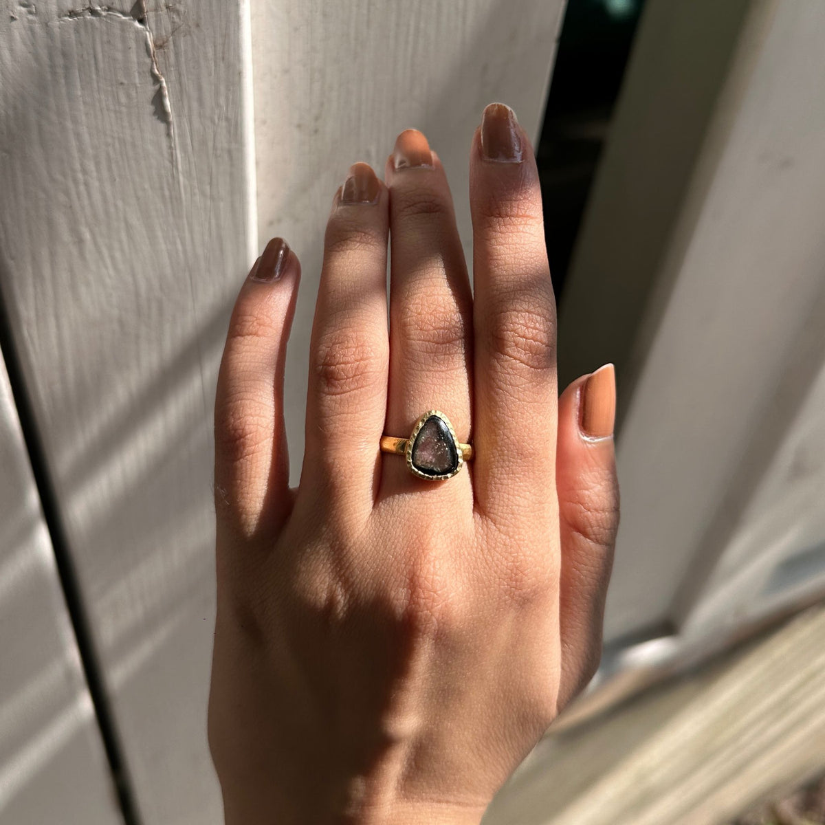 Natalie 18K Gold Plated Silver 925 Tourmaline Ring