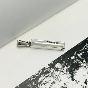 Engravable Bar Men's Silver 925 Pendant