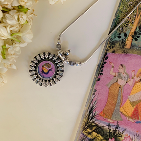 Aabhushan Sangrah Handpainted Miniature Art Silver 925 Necklace