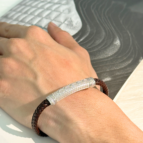 Zale Men's Zircon Silver 925 Bracelet