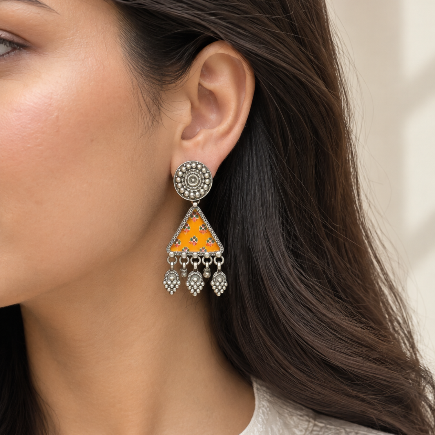 Irja Silver 925 Handpainted Earrings