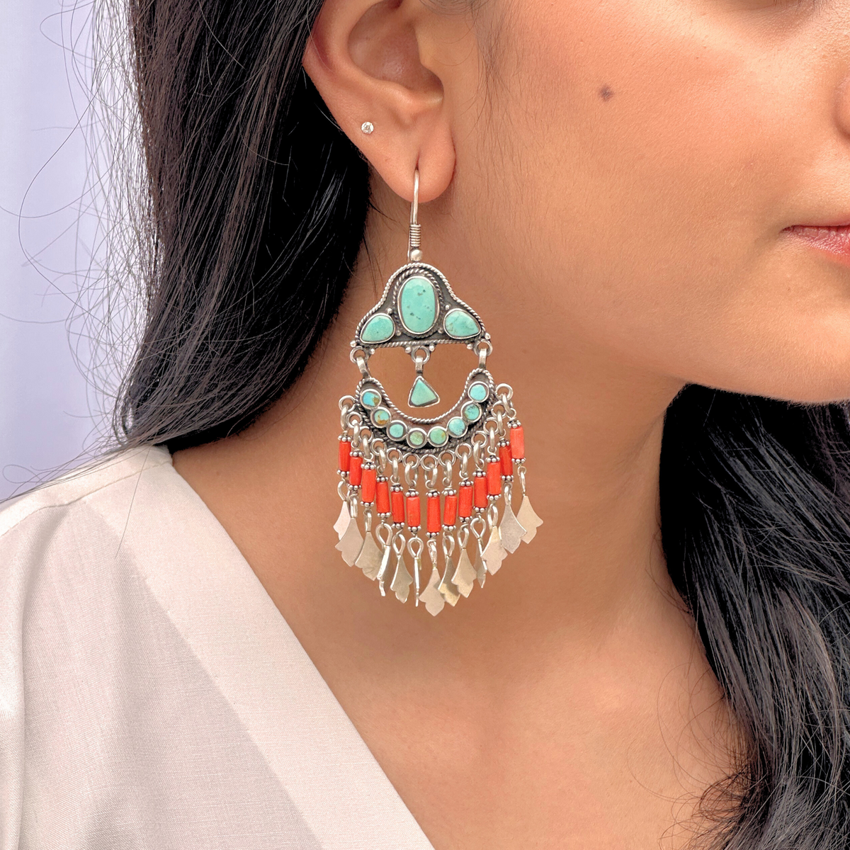 Daivey Traditional Silver 925 Earrings
