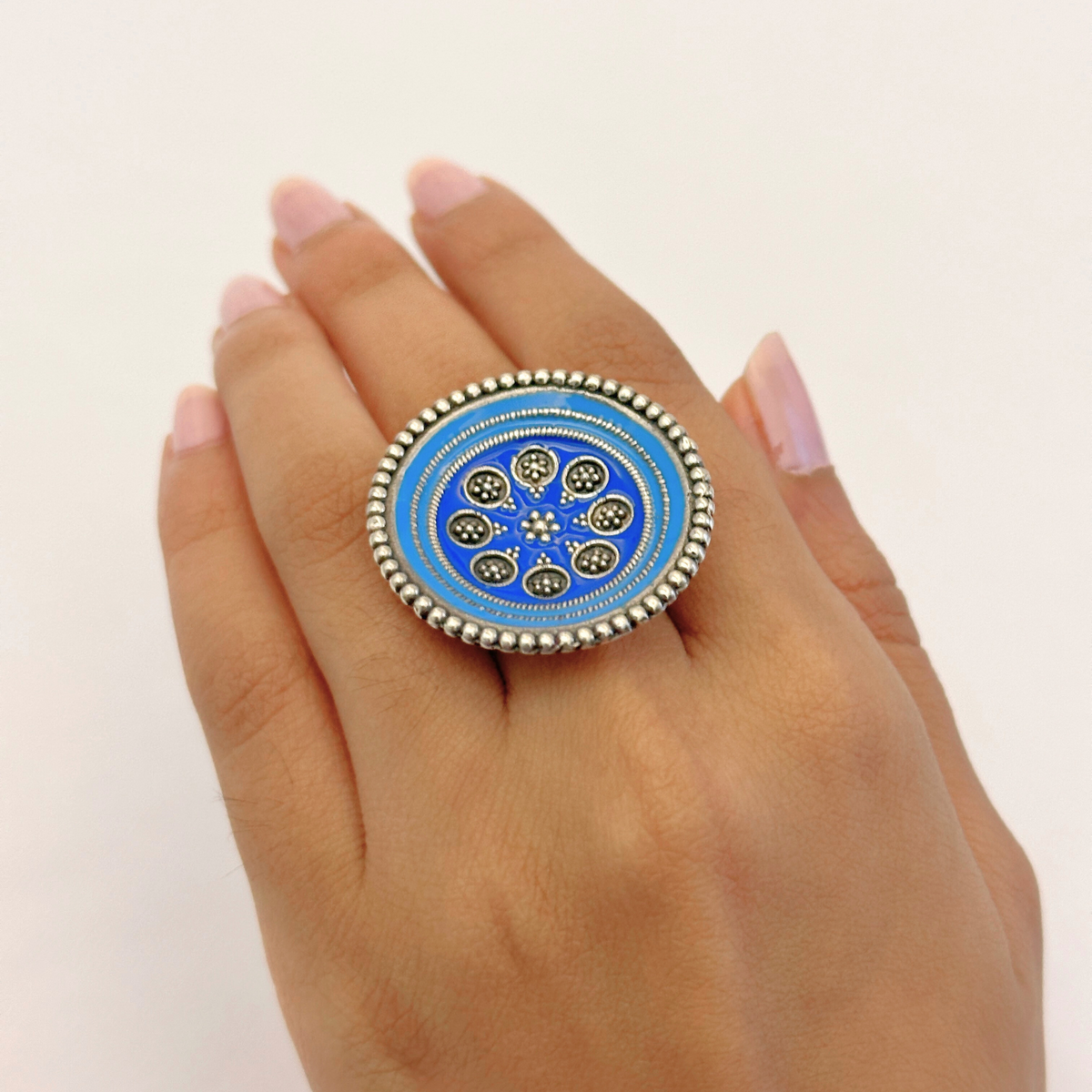 Harshita Enamel Silver 925 Ring