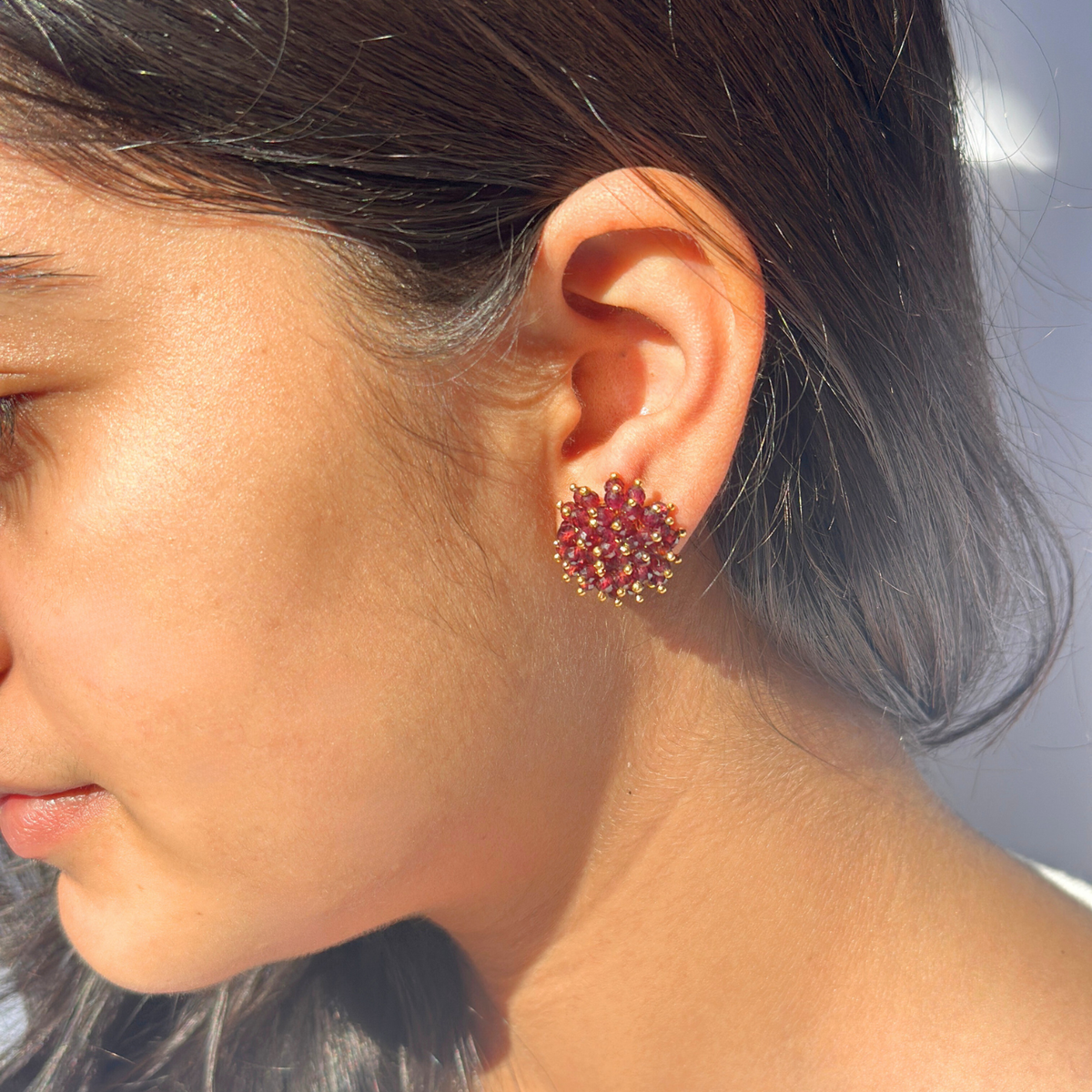 Lina Garnet Silver 925 Earrings