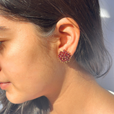 Lina Garnet Silver 925 Earrings