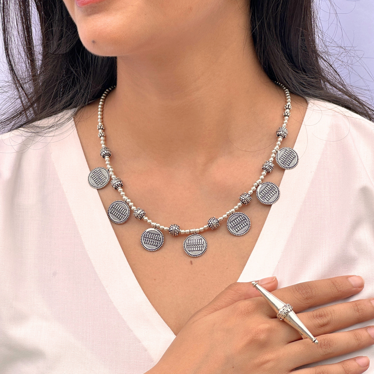 Shavanya Traditional Silver 925 Necklace
