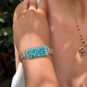 Seol Gemstone 925 Silver Cuffs Bangle