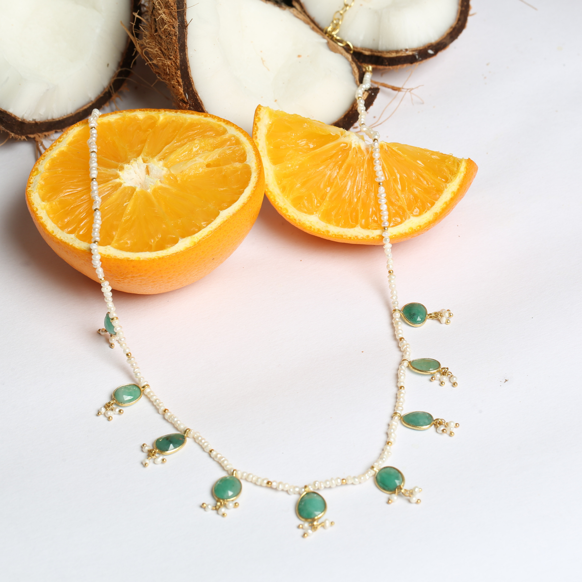 Oyel Colorstone 18K Gold Plated Silver 925 Necklace
