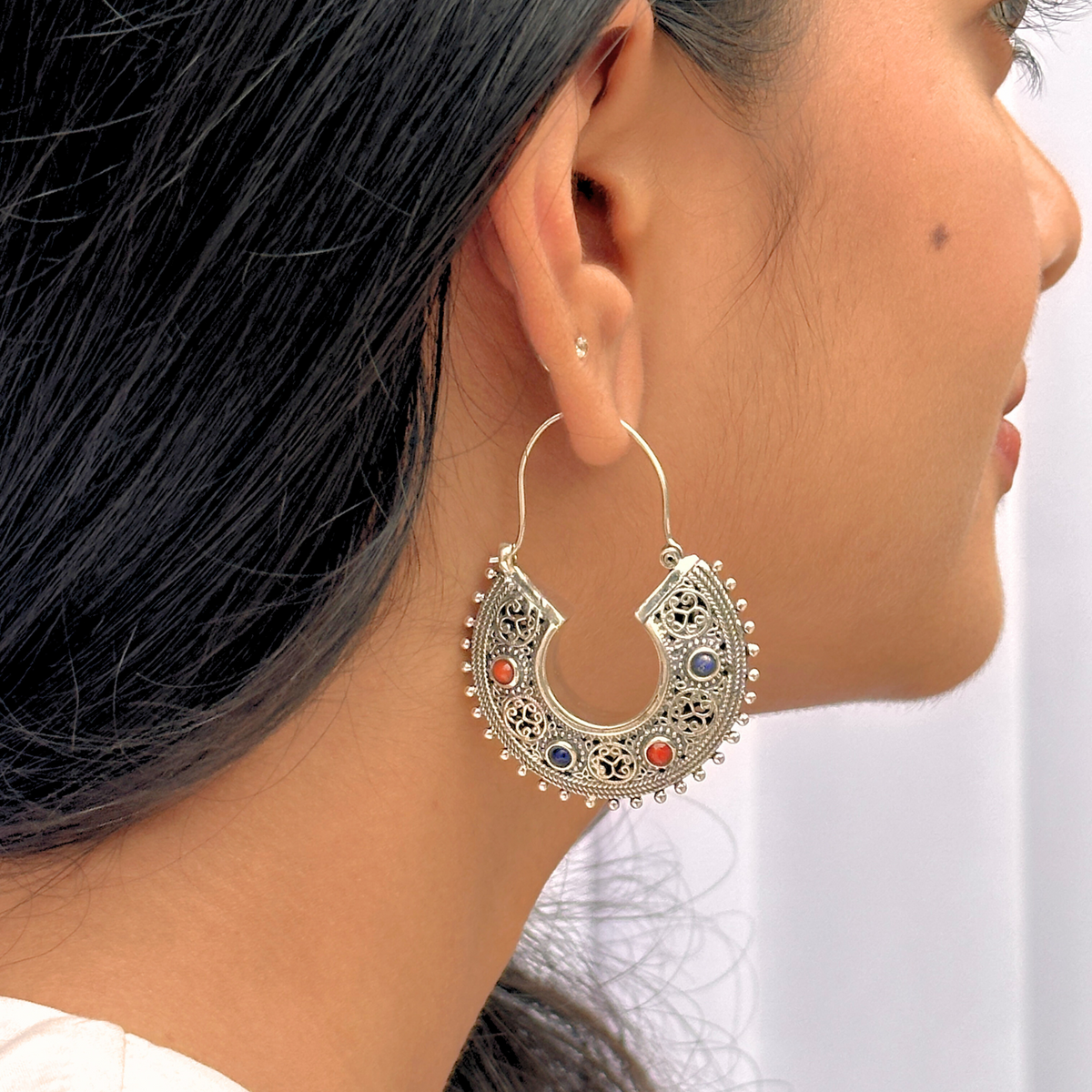 Deekshant Traditional Silver 925 Earrings