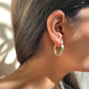 Zade Silver 925 Hoop Earrings