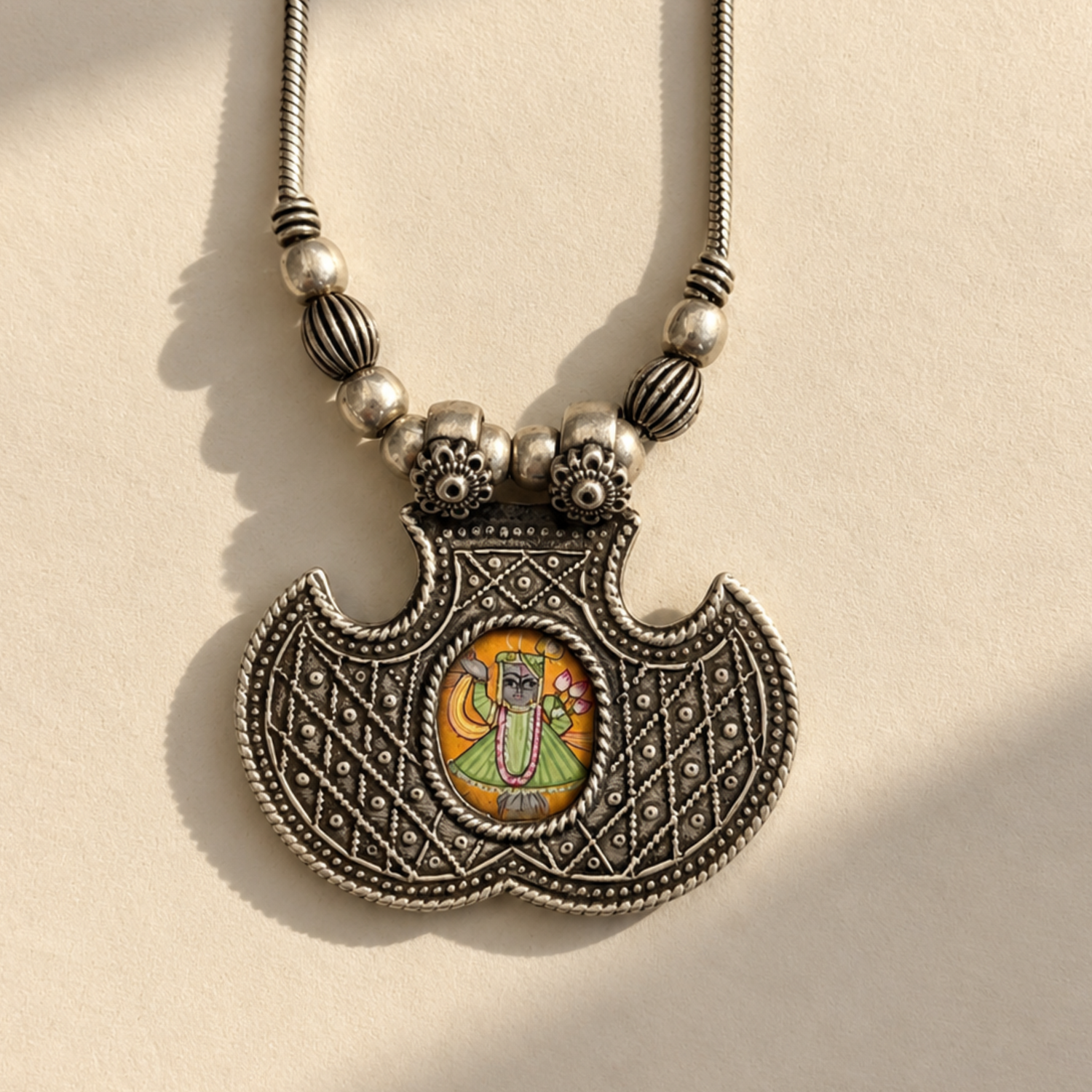 Rupa Silver 925 Handpainted Necklace