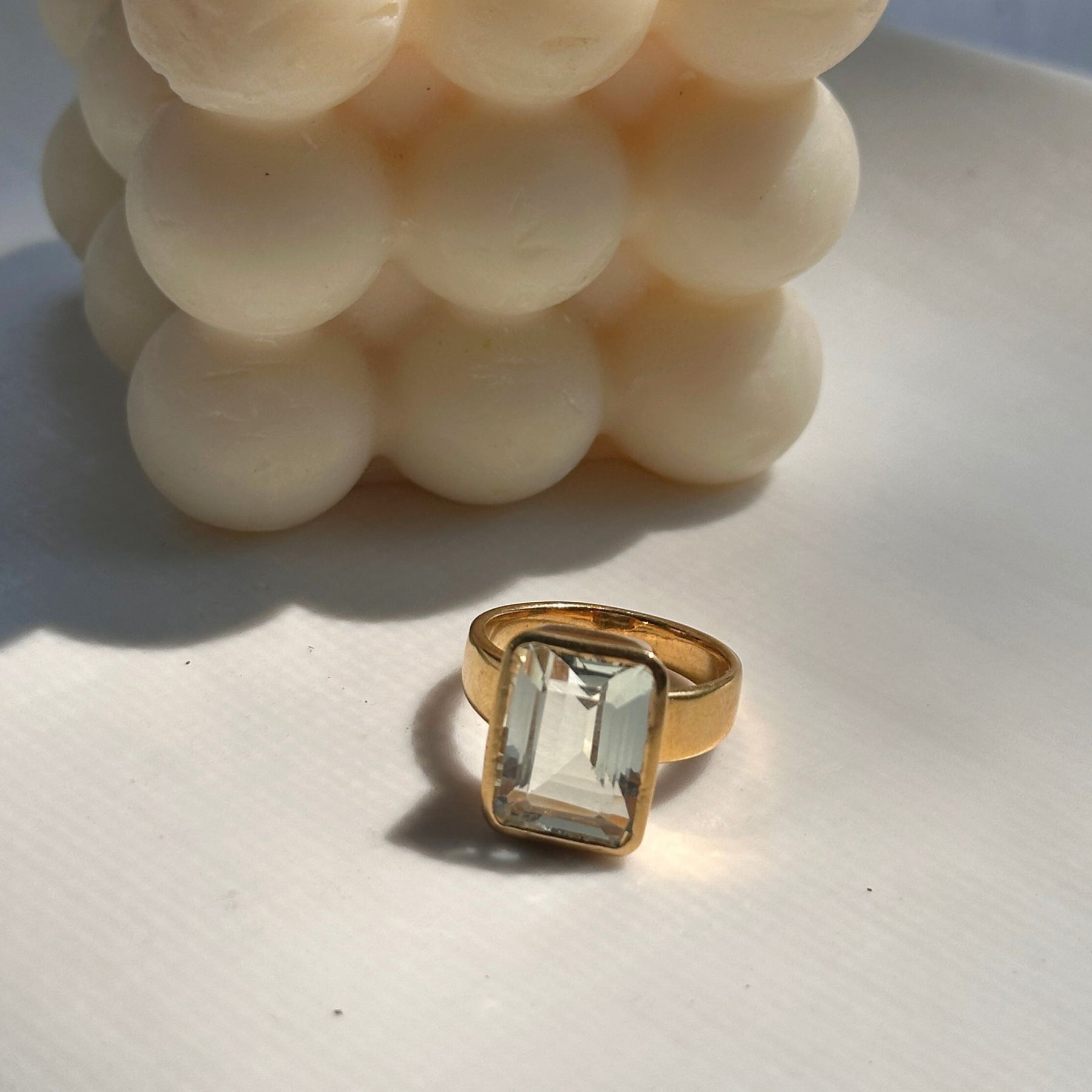 Mirae Aquamarine 18K Gold Plated Silver 925 Ring