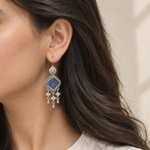Aheri Silver 925 Oxidised Earrings