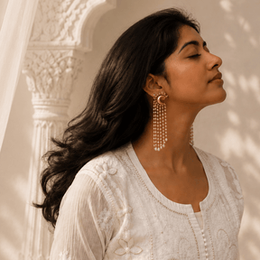 Tarumyi 18K Gold Plated Silver 925 Pearl Drop Earrings