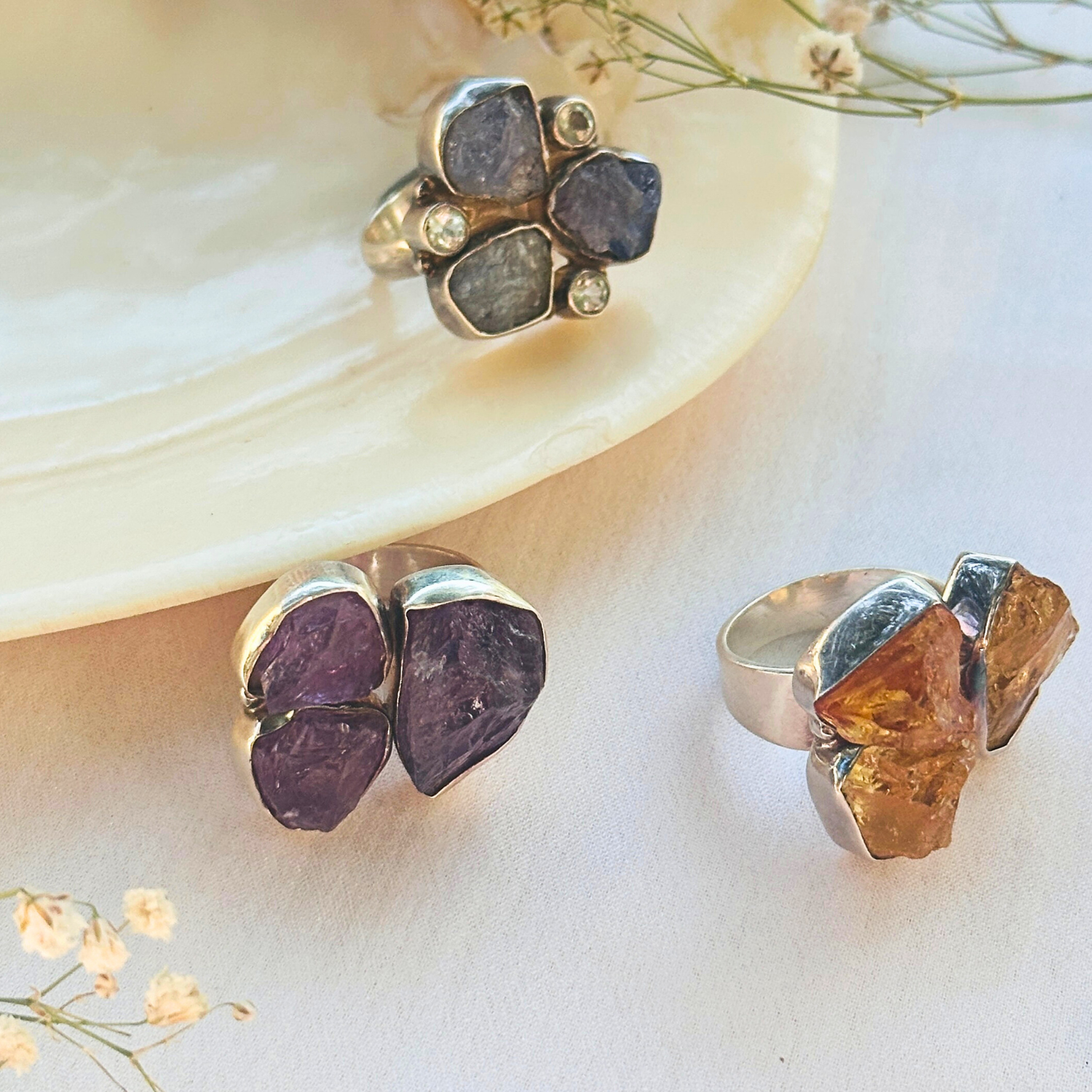 Fira Color Stone Silver 925 Ring