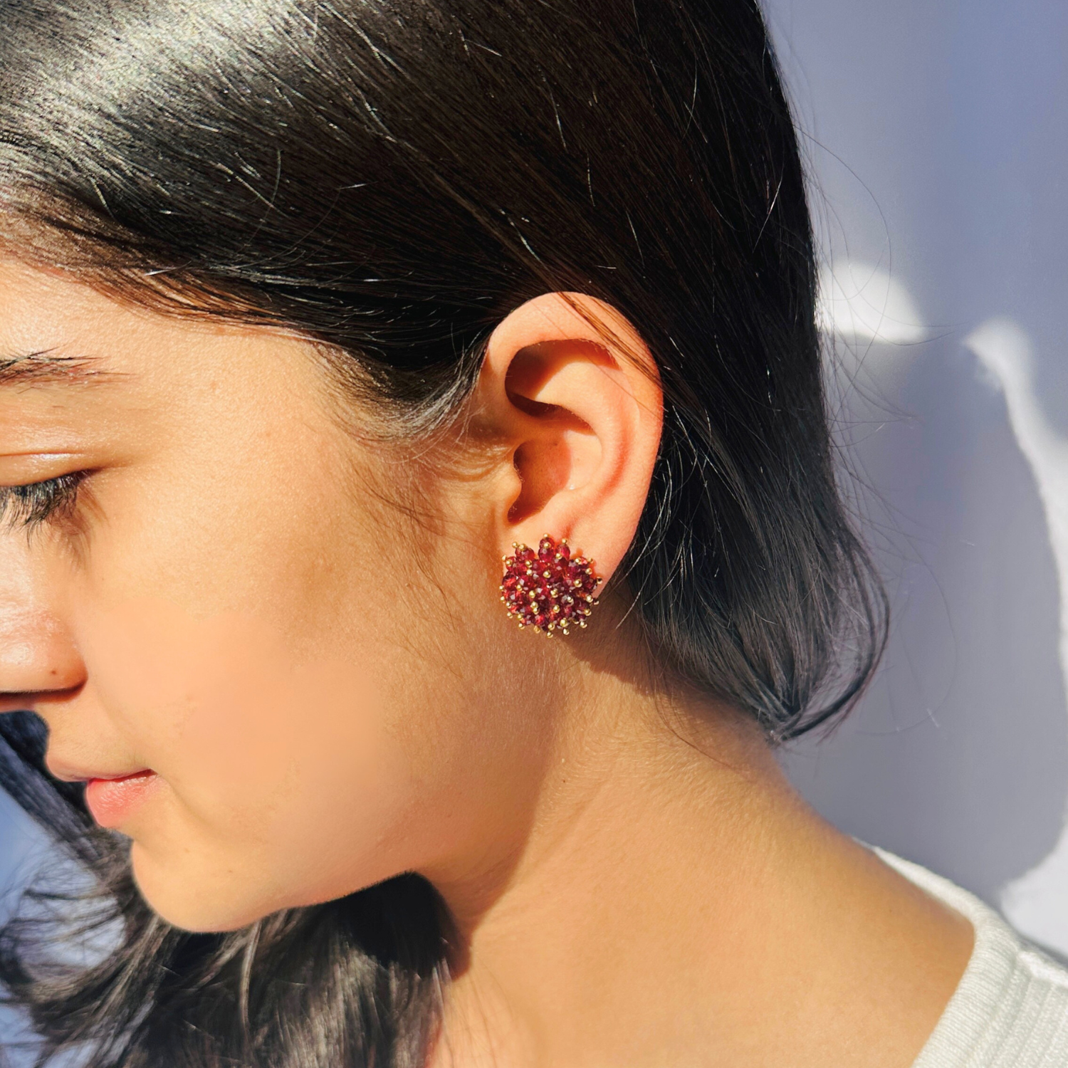 Lina Garnet Silver 925 Earrings