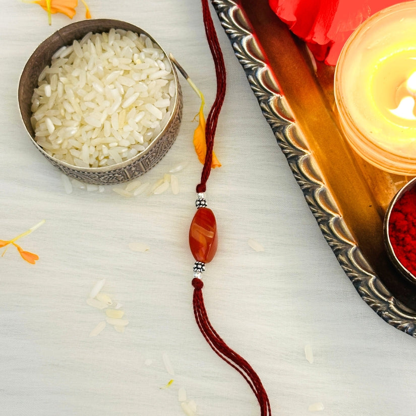 Yuvraj Onyx and Silver 925 Rakhi