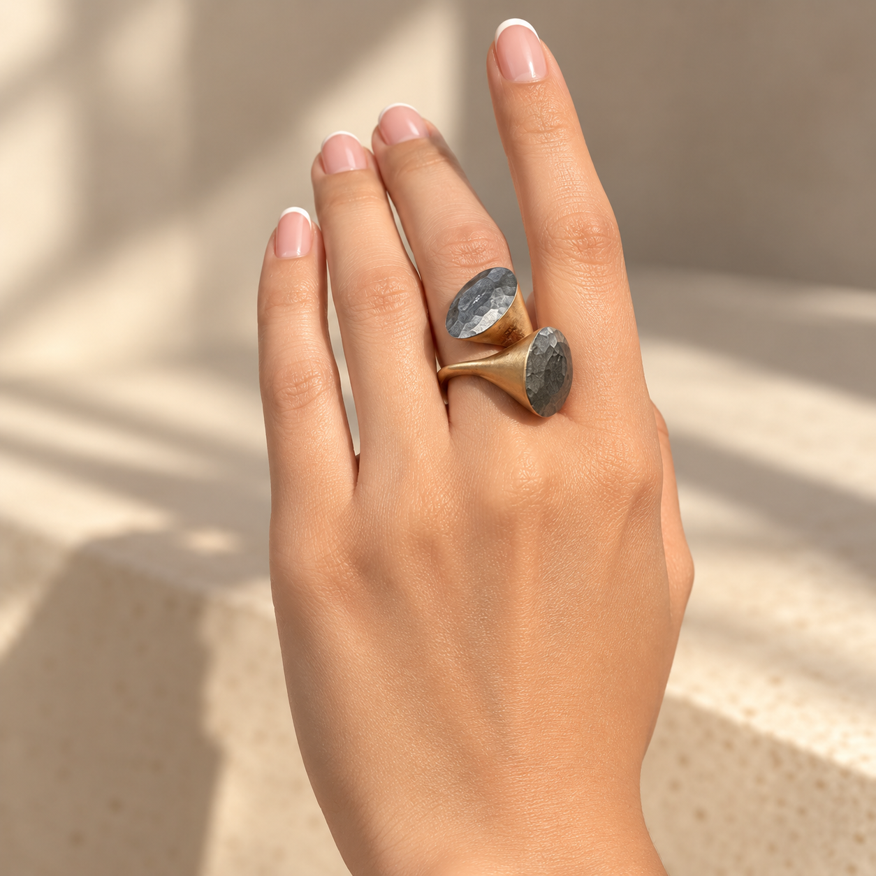 Unique 18K Gold Plated Silver 925 Ring