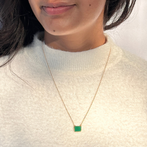 Elya Green Onyx Silver 925 Pendant Necklace