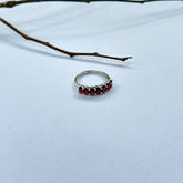 Turin Garnet & Amethyst Gemstone Silver 925 Ring