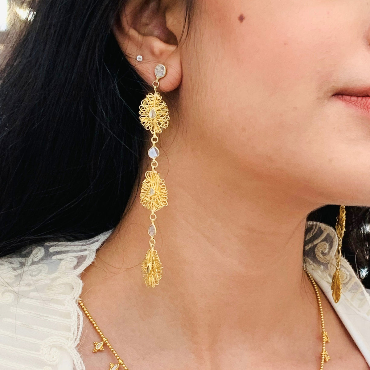 Ophira Gold Plated Long Danglers