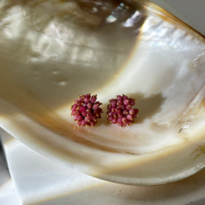 Riro Rhodonite 18k Gold Plated Silver 925 Earring