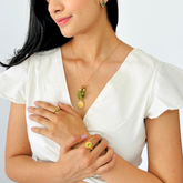 Figment Peridot Gold Plated Silver 925 Ring