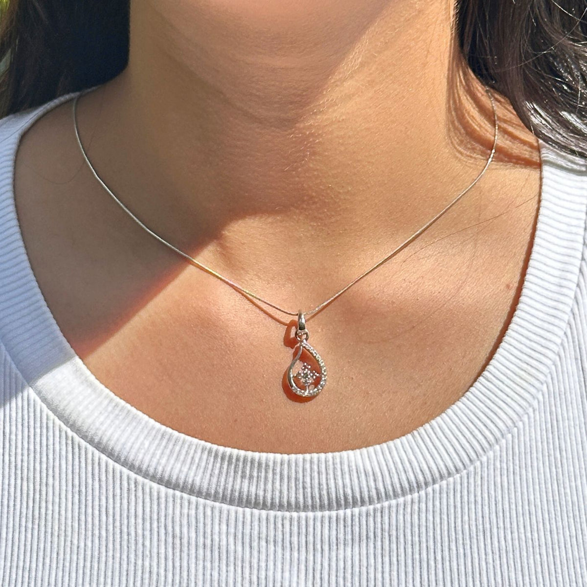 Isolde Silver 925 Diamond Pendant