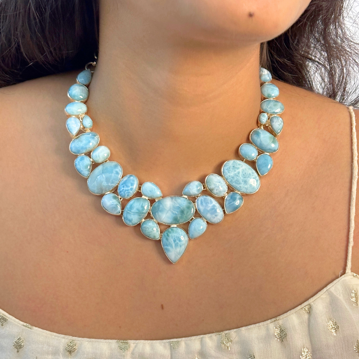 Velora Larimar Silver 925 Necklace