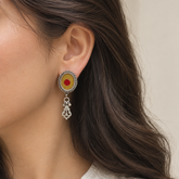 Oorja Silver 925 Oxidised Drop Earrings