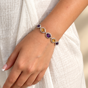 Yuna Amethyst & Citrine Bracelet in 925 Silver