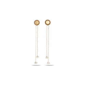 Anila 18K Gold Plated Silver 925 Pearl Drop Long Earrings