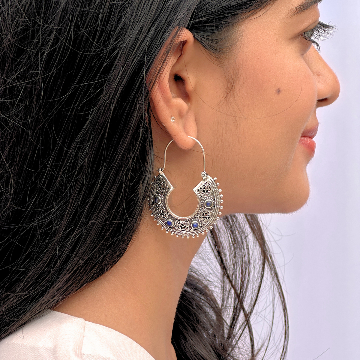 Dattatreya Traditional Silver 925 Earrings