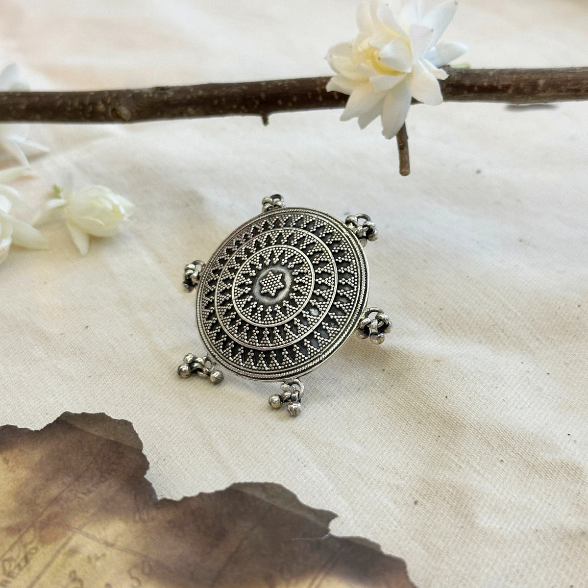 Ghungru Round Silver 925 Ring