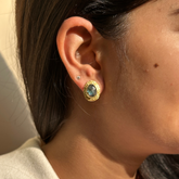 Margo Labradorite 18k Gold Plated Silver 925 Stud Earrings