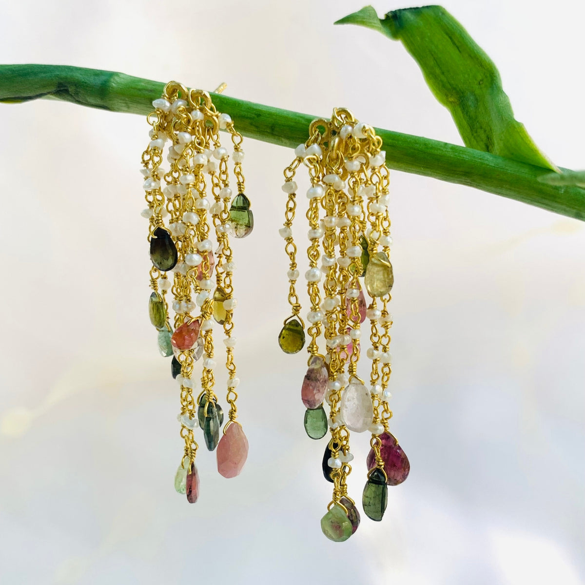 Soneeya Colorstone Long Earrings