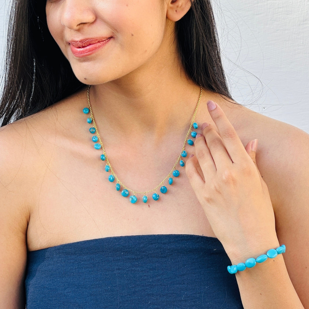 Wategos Turquoise Gold Plated 18K Silver 925 Necklace