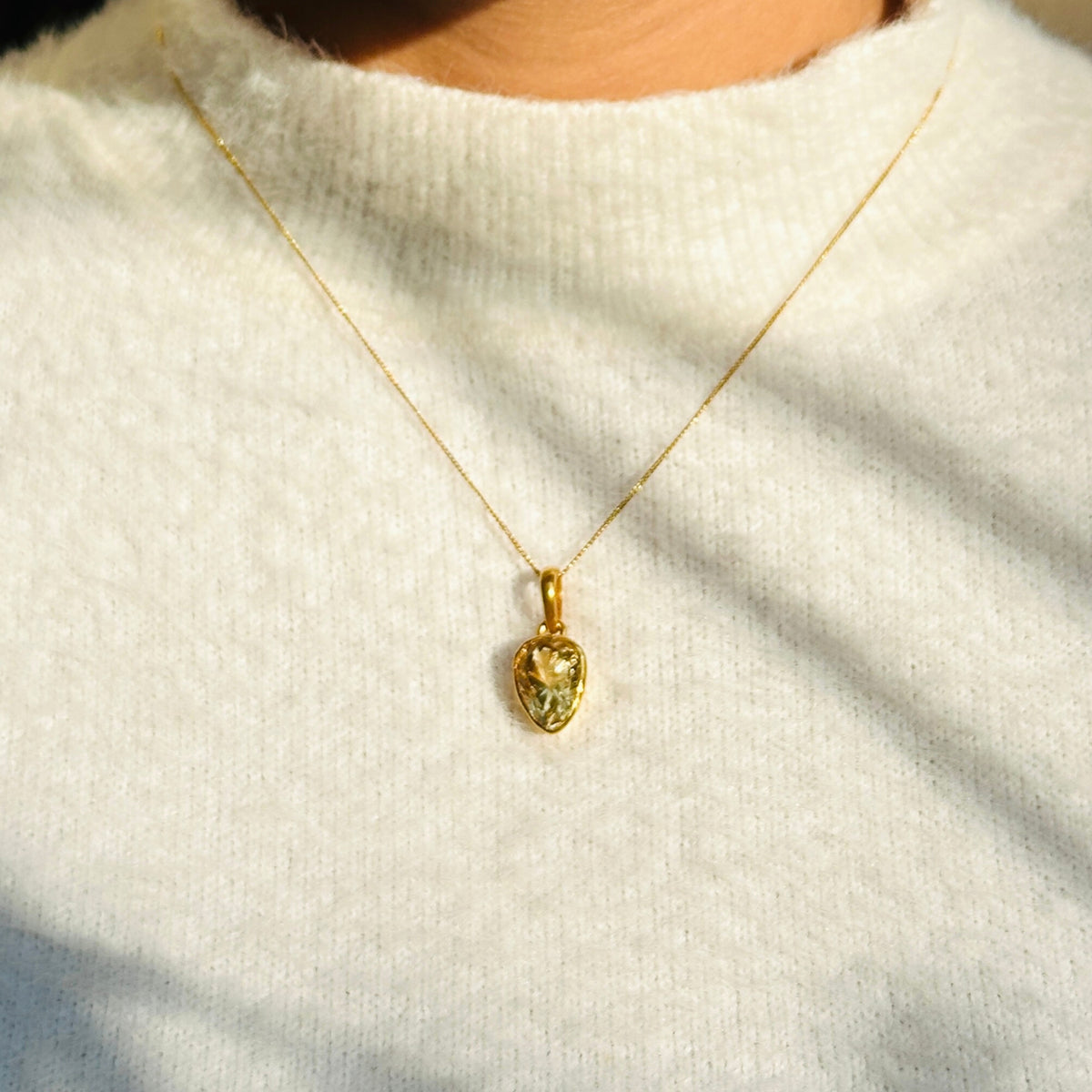 Poin Citrine Gold Plated Silver 925 Pendant